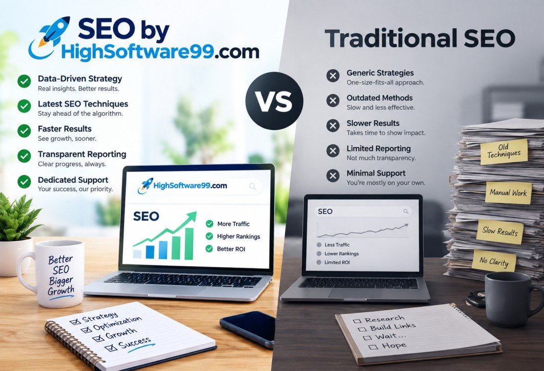 Traditional SEO focuses on sustainable improvements to website content, technical performance, relevance, and authority.